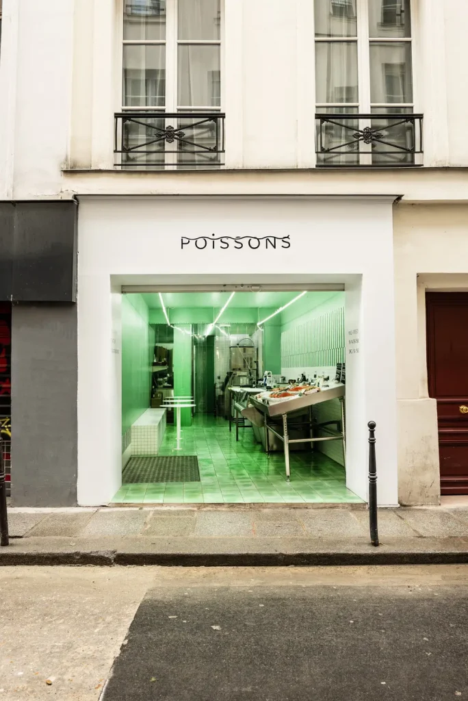 Réalisation du restaurant Poissons rue des Gravilliers à Paris